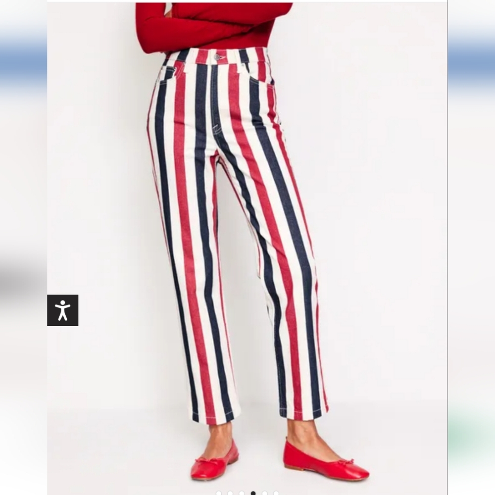 Striped Women's Jeans - Red, White, and Blue